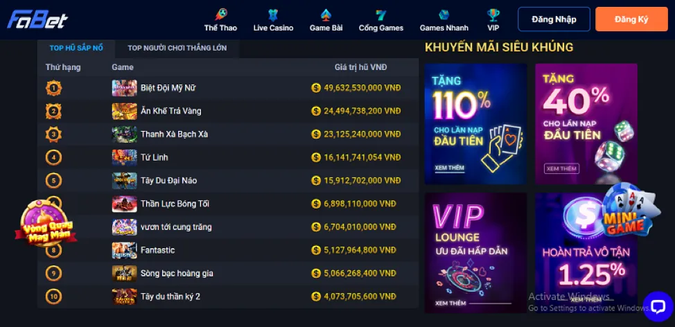 Game bắn cá tại winwin casino